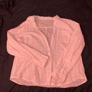 Women’s sheer white confetti embroidered top